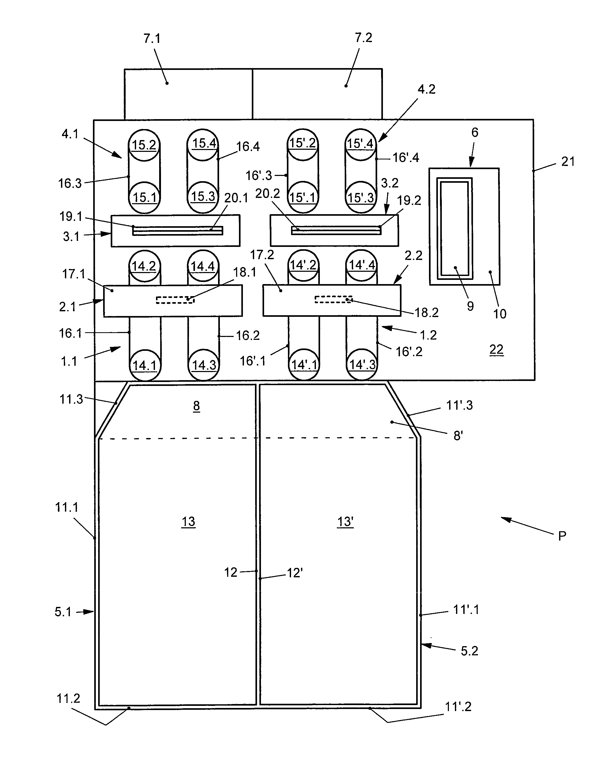 Device and method for separating sausage chains