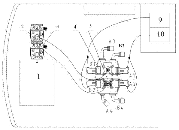 Fully hydraulically driven multi-stirring wheel synchronization device for stirring curer