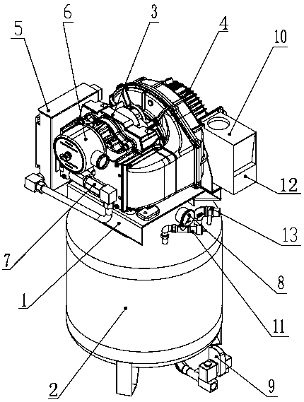 Medical oilless vortex variable frequency air compressor