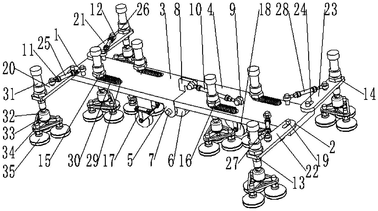 Pneumatic bionic wall climbing travelling device capable of crossing outer wall