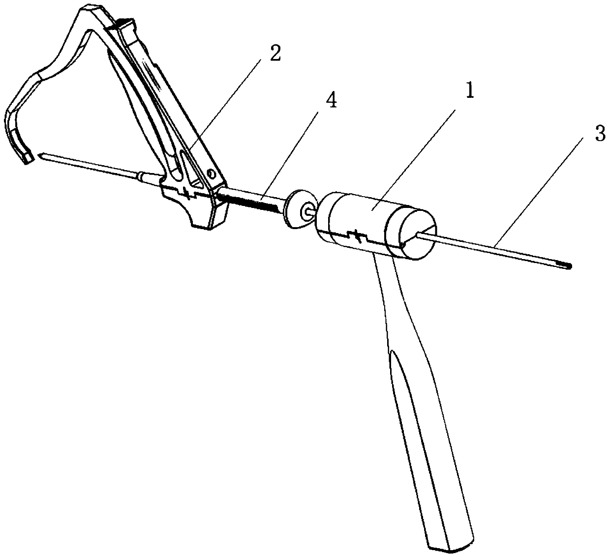 Foldable shin bone aiming device handle and knocking hammer instrument