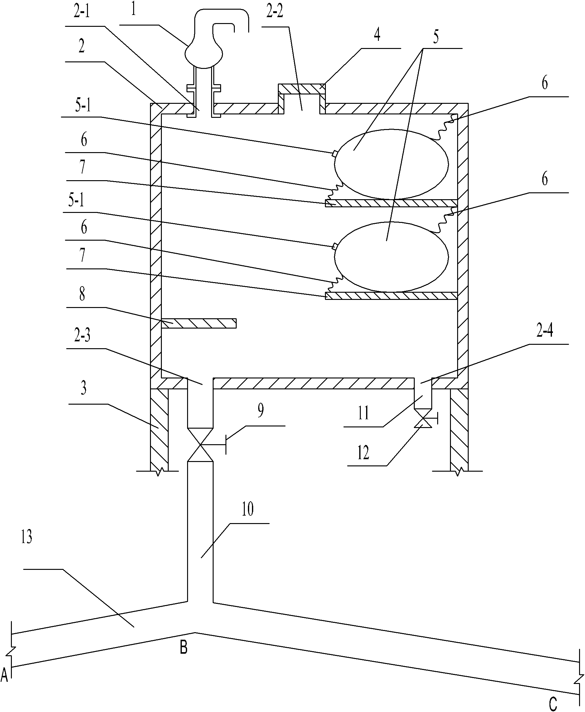 Air intake and exhaust pressure-bearing bidirectional pressure-regulating type water hammer protective device