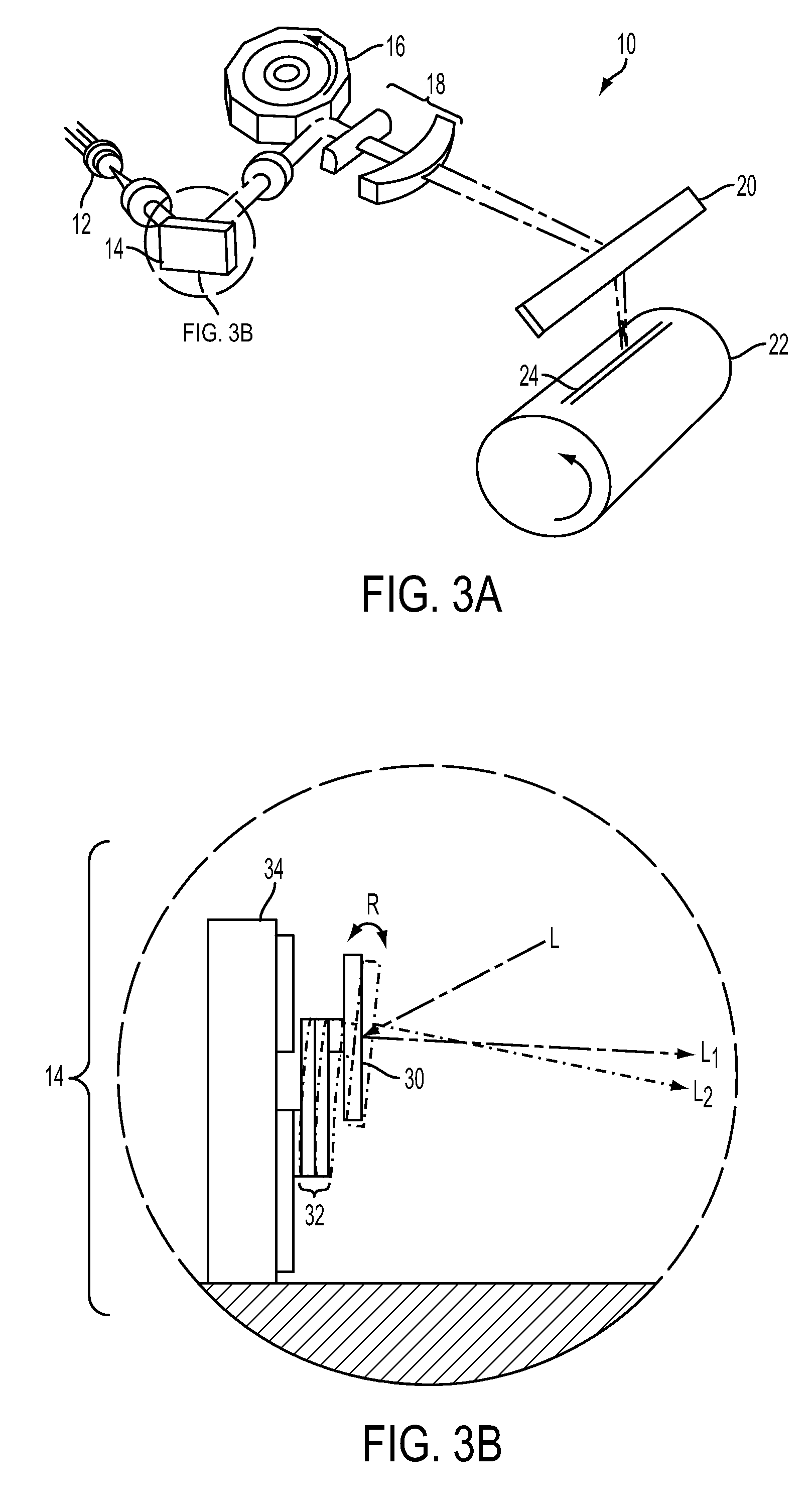 Agile beam steering mirror for active raster scan error correction