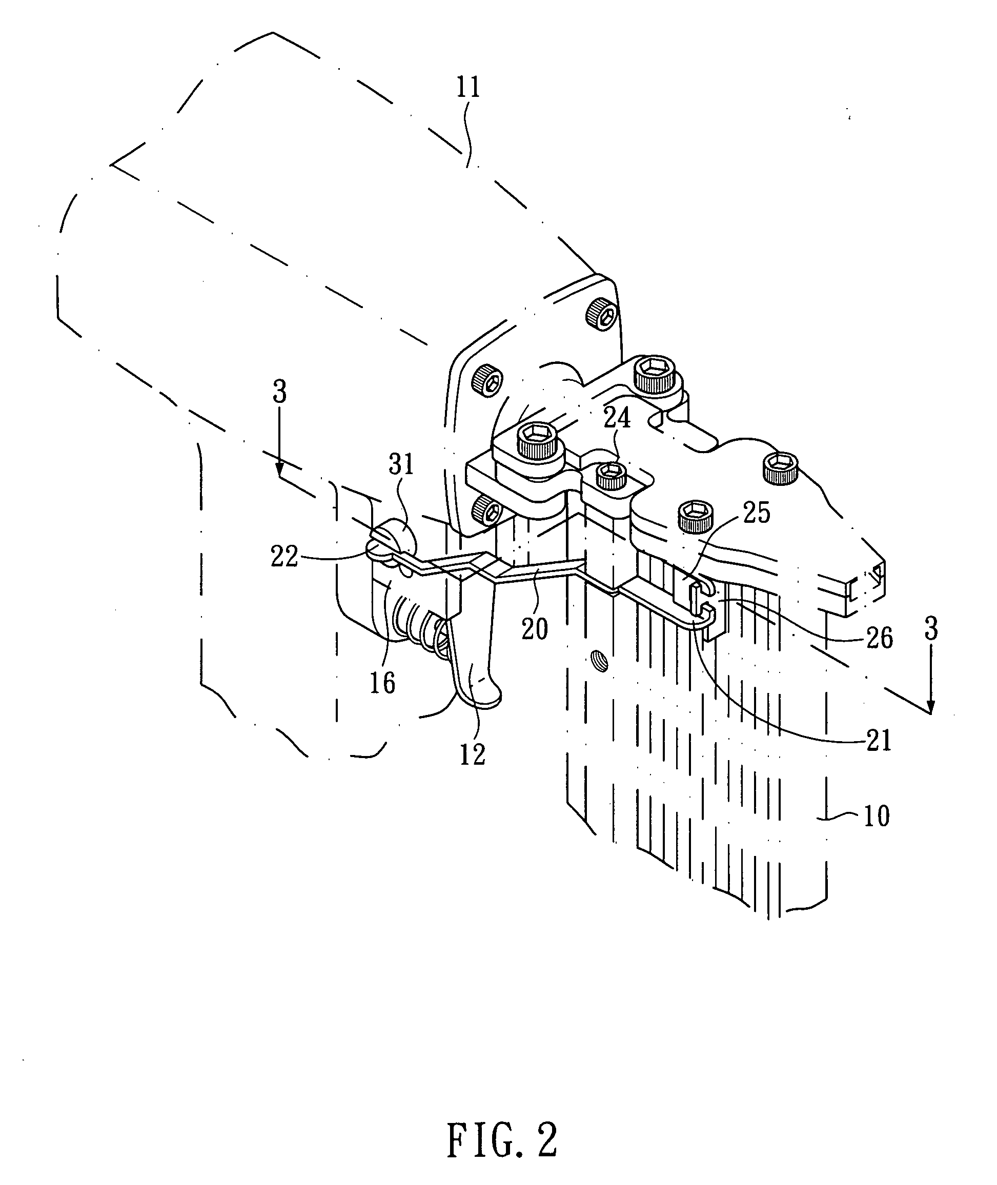 Structure of arresting mechanism for nail guns