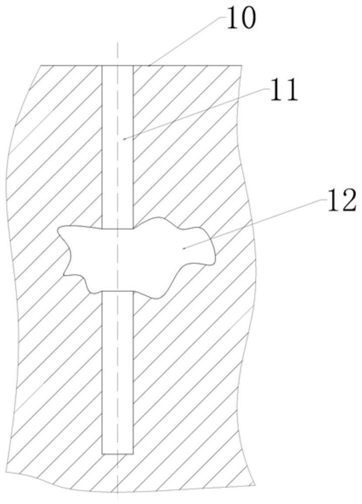 Automatic processing device for blast holes with karst caves