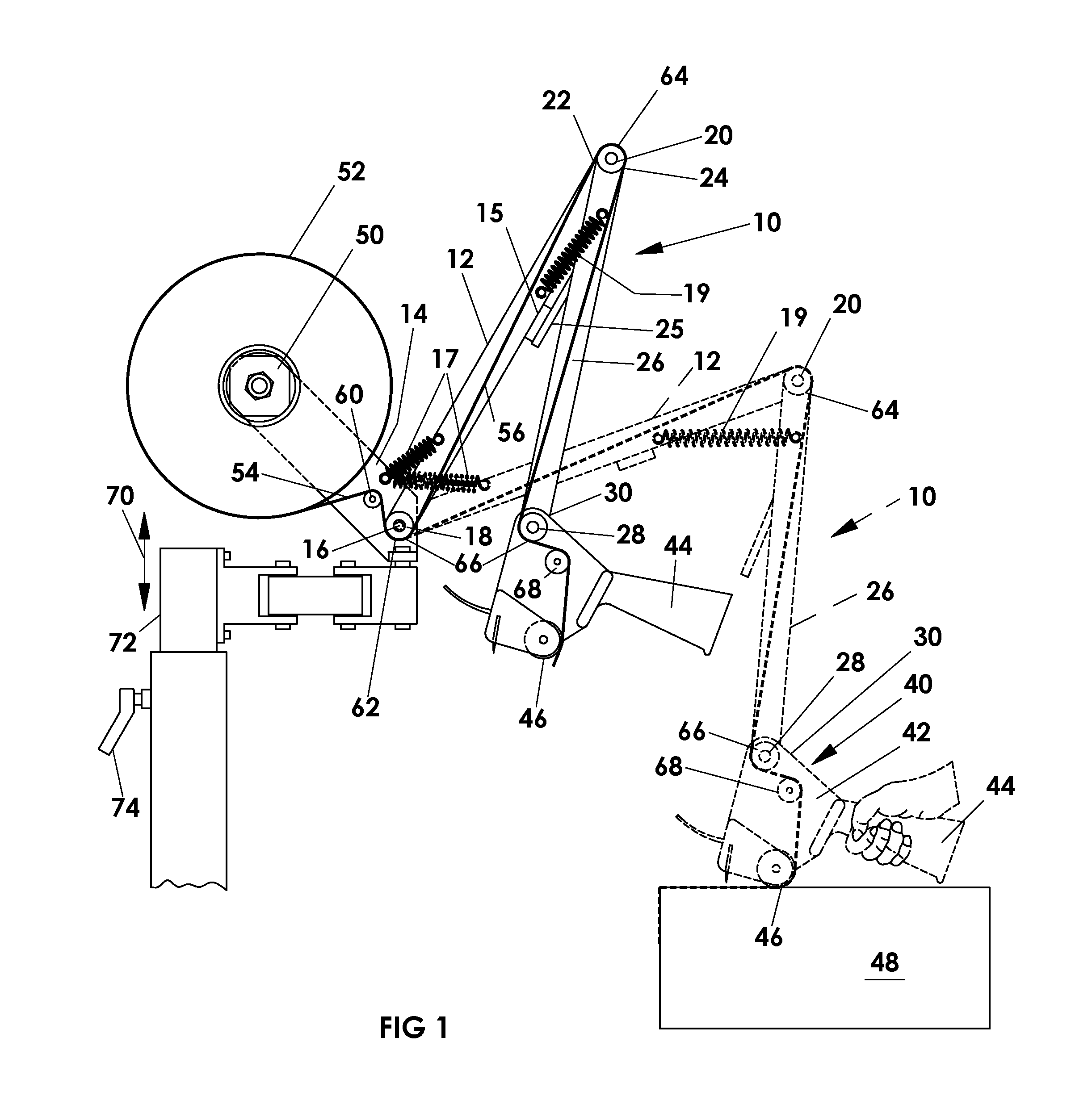 Guided tape applicator