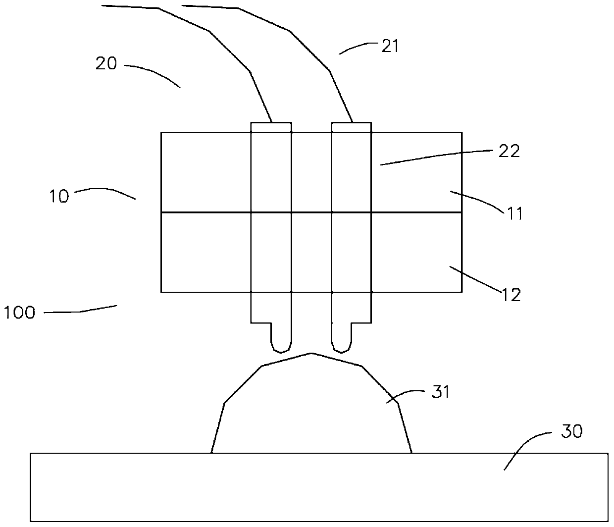 Instrument for testing an integrated circuit (IC) carrier plate after ball mounting