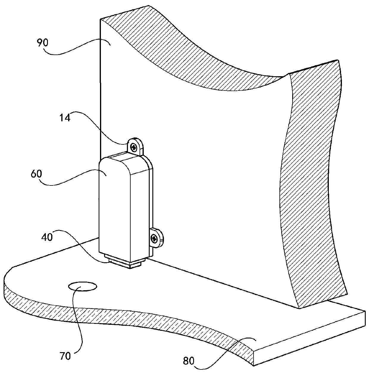 Vertical hinged door unlatched positioning device