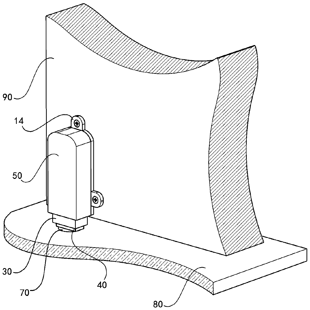 Vertical hinged door unlatched positioning device