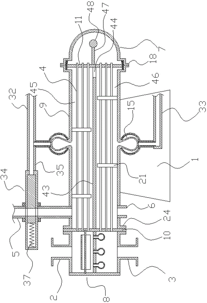 Tube-shell type heat exchange device