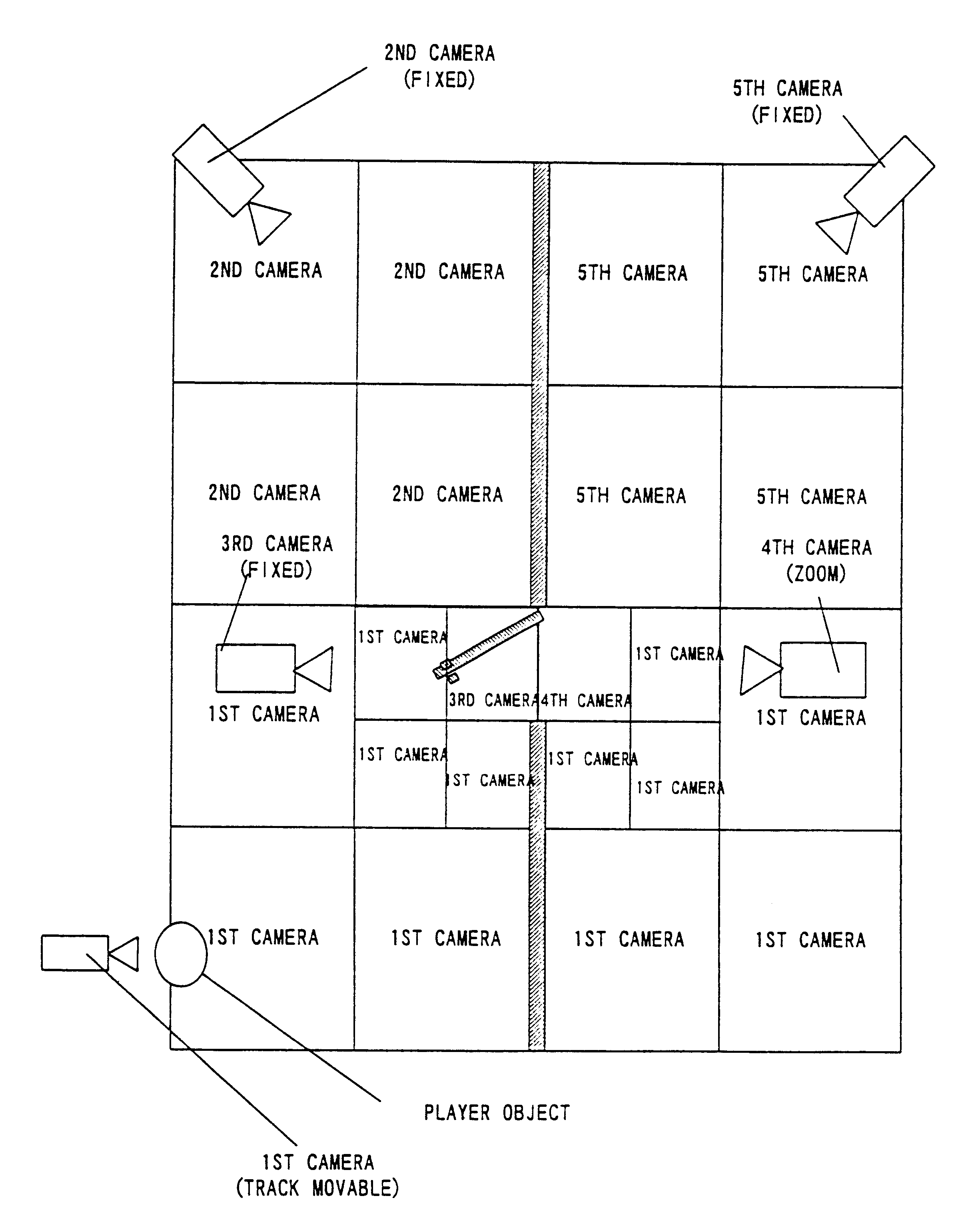 Video game apparatus and method with enhanced virtual camera control