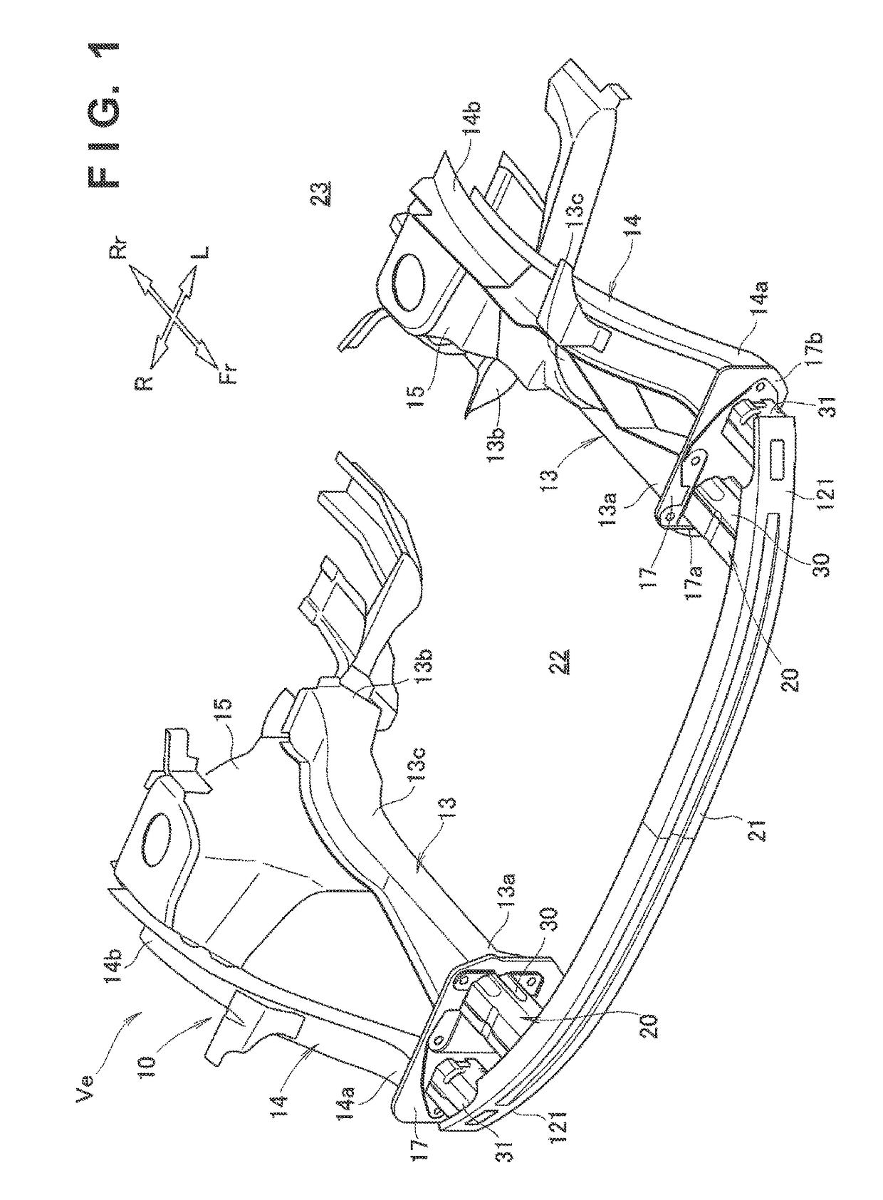 Vehicle body structure with impact absorbing part