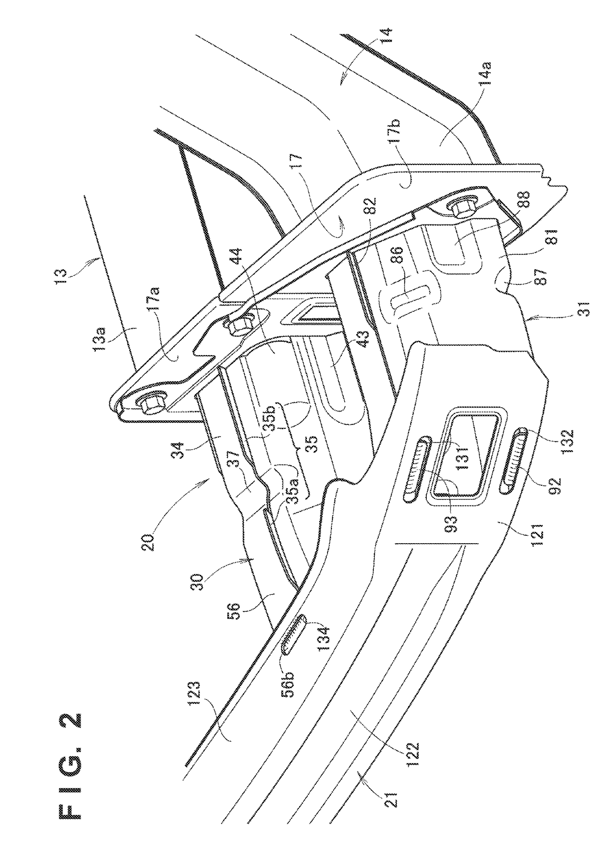 Vehicle body structure with impact absorbing part