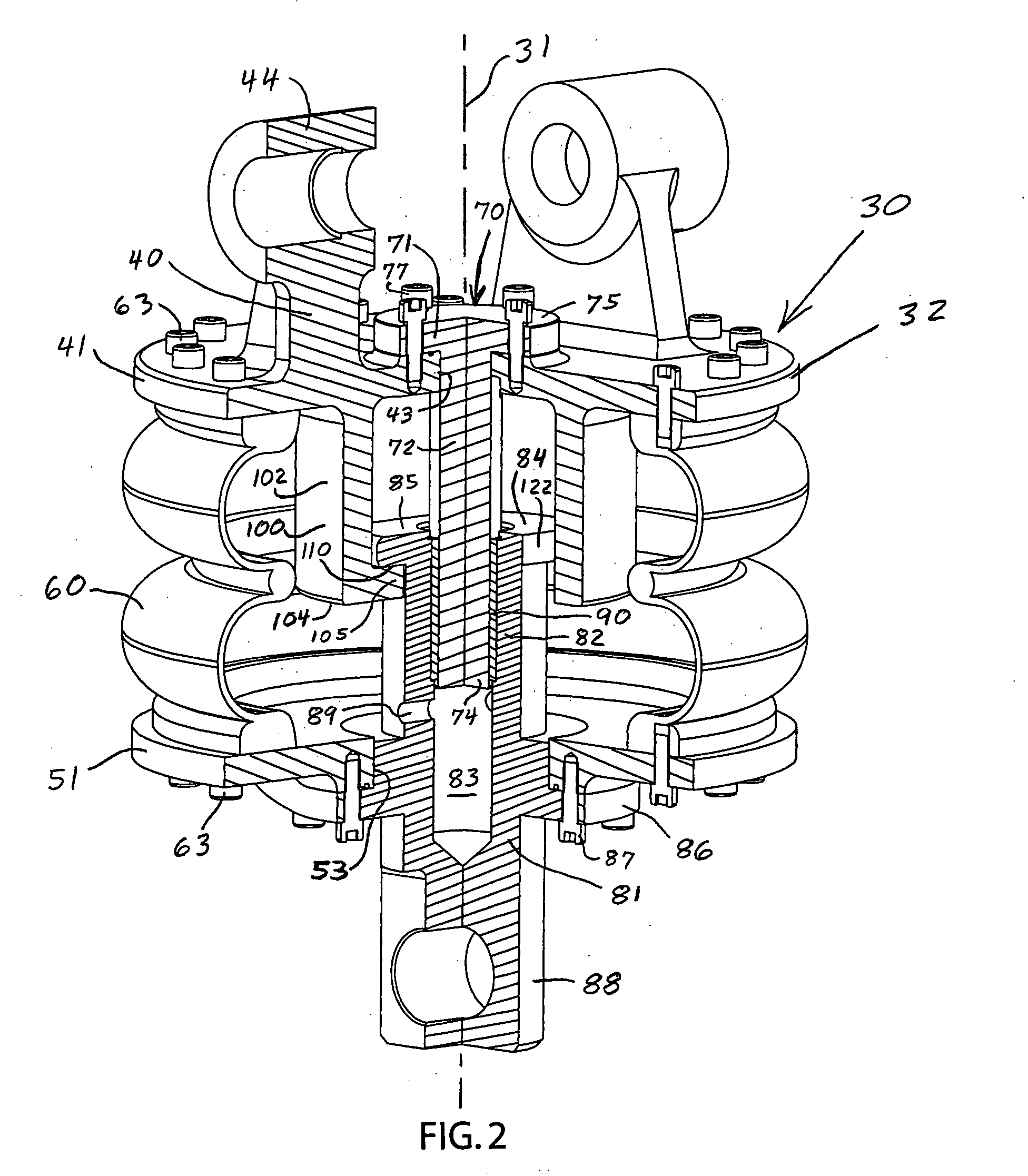 Bladder actuator for a railroad retarder