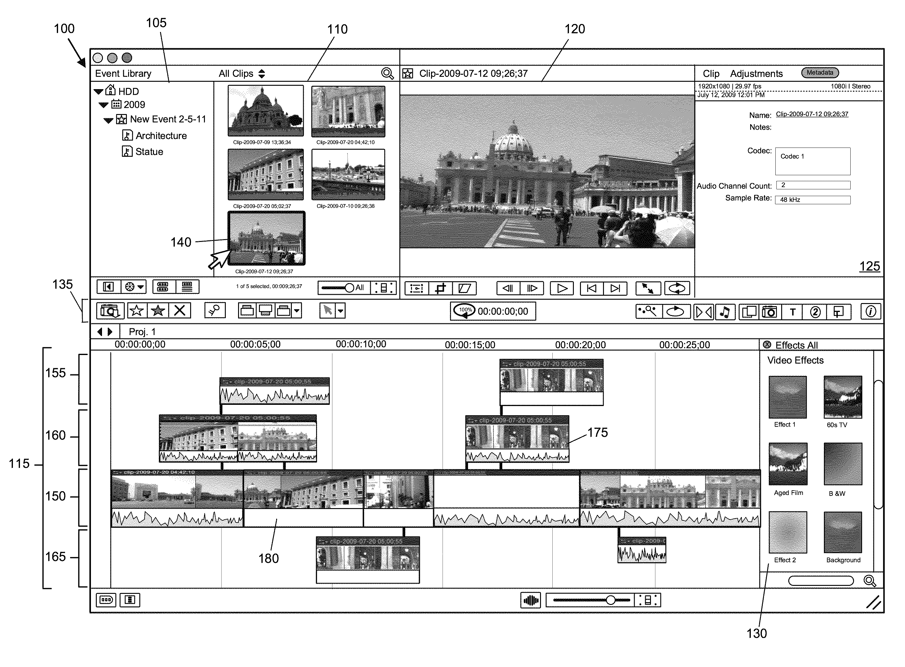 Media-Editing Application with Anchored Timeline