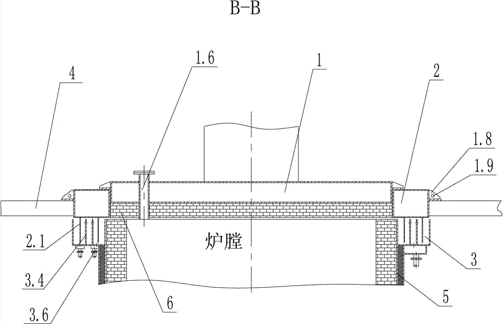 Furnace lid of incinerator