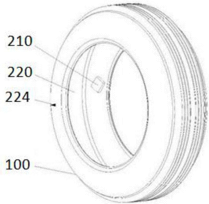 Automobile tire anti-blasting early warning device based on conductive film and control method thereof