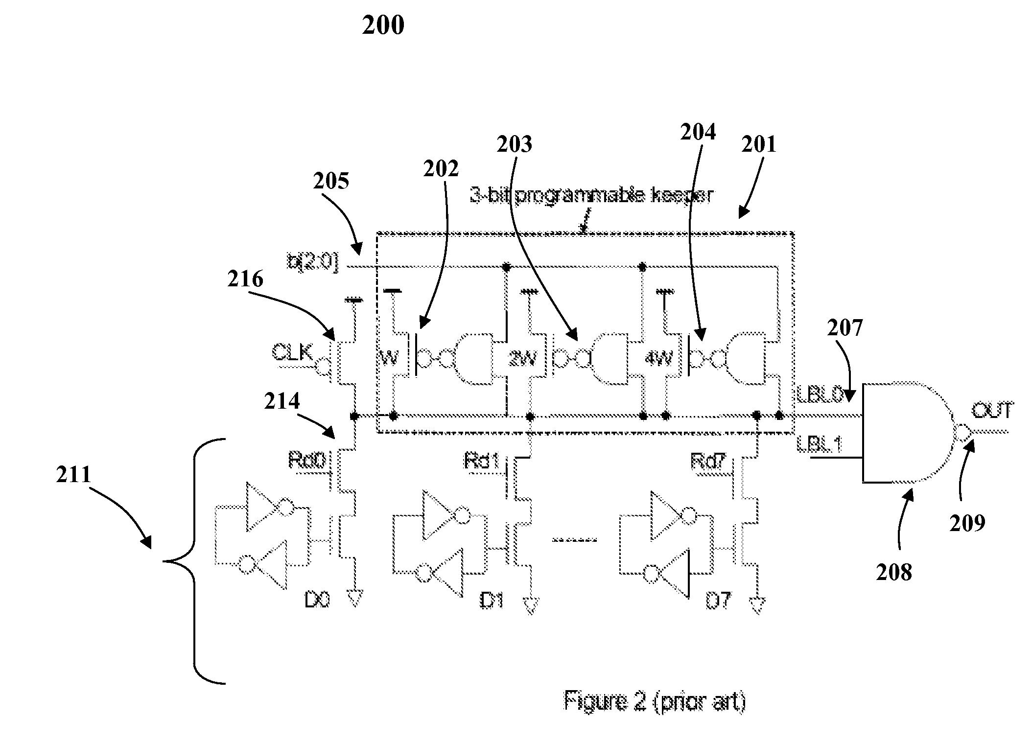 Compensation for leakage current from dynamic storage node variation by the utilization of an automatic self-adaptive keeper