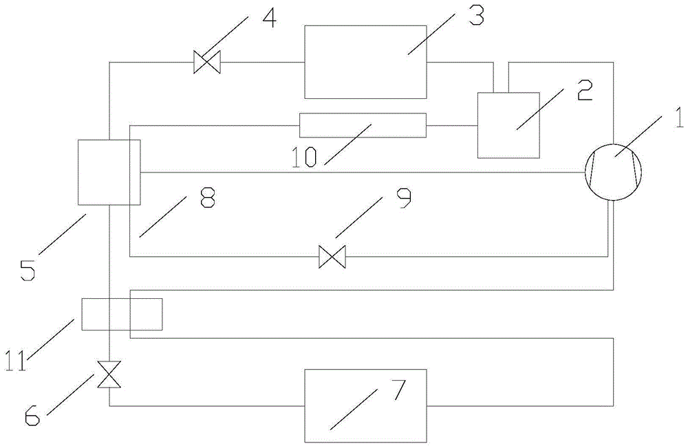 Refrigerating system with oil cooling compression circulation and air supplementing enthalpy increasing circulation