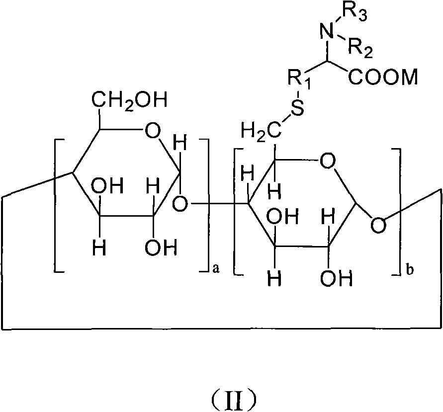 6-deoxy alpha-amino acid derivative cyclodextrin, preparation and application thereof