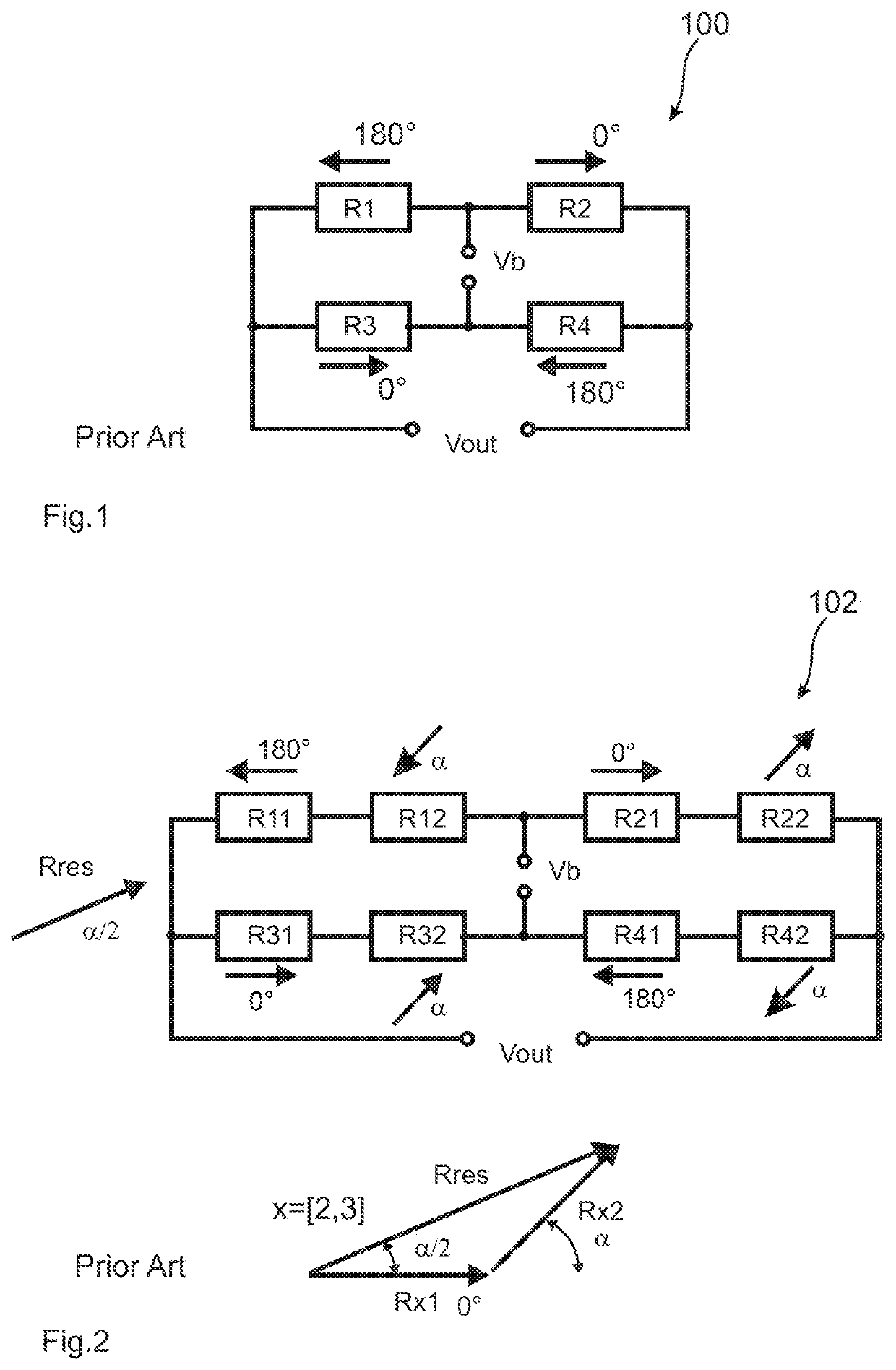 Magnetoresistive wheatstone measuring bridge and angle sensor having at least two such measuring bridges