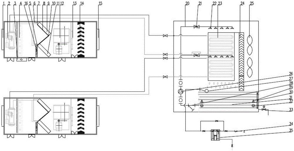 Evaporation condensation oilless air conditioning system and control method thereof