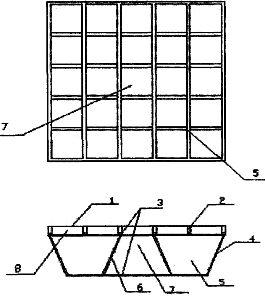 Low-cost fixed artificial floating island capable of being rapidly constructed