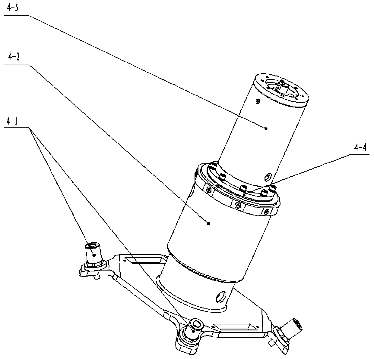 Two-dimensional turntable accompanying projection lighting device in space microgravity environment