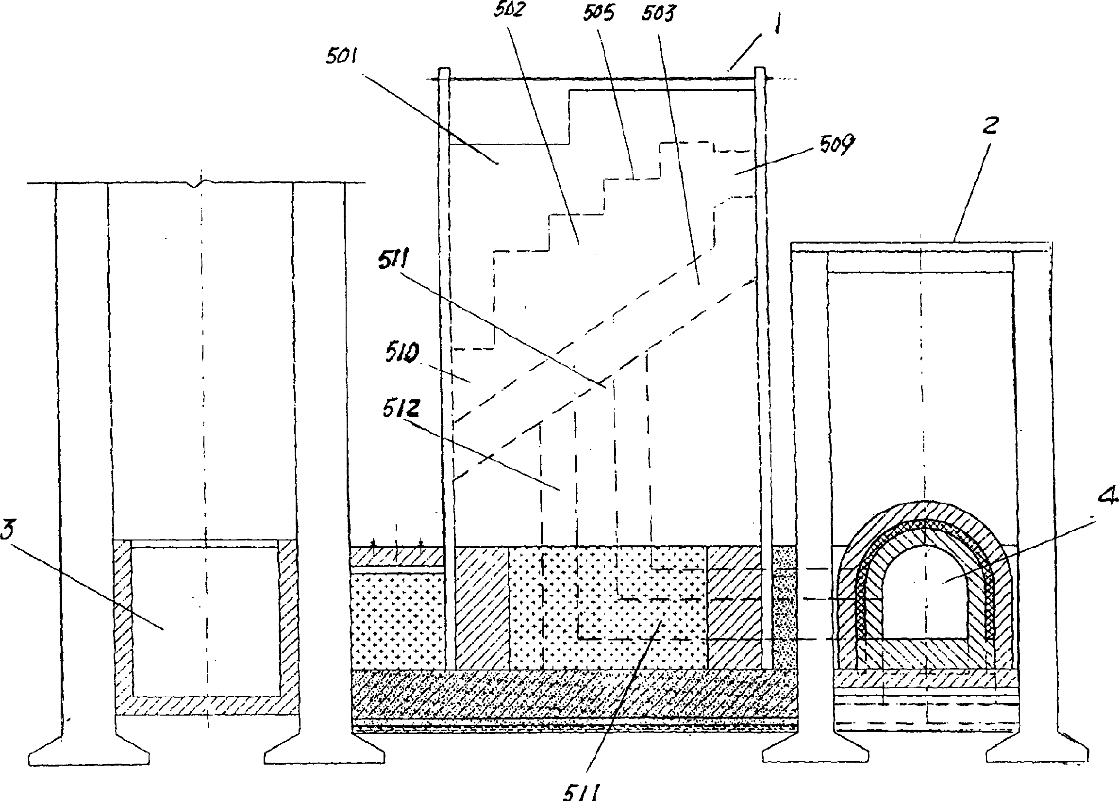 Casting type coke carbonizing furnace