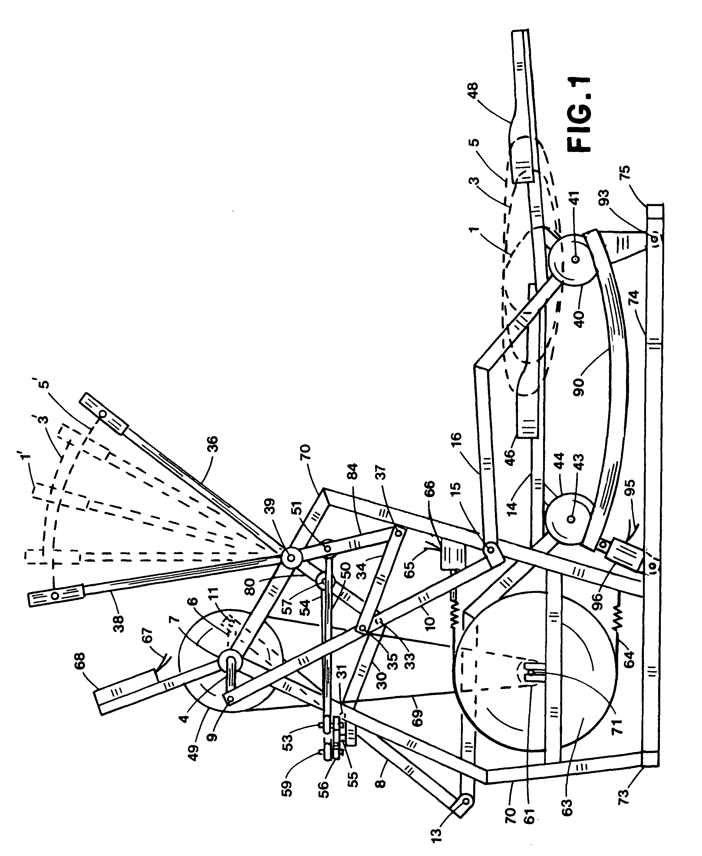 Free stride elliptical exercise apparatus