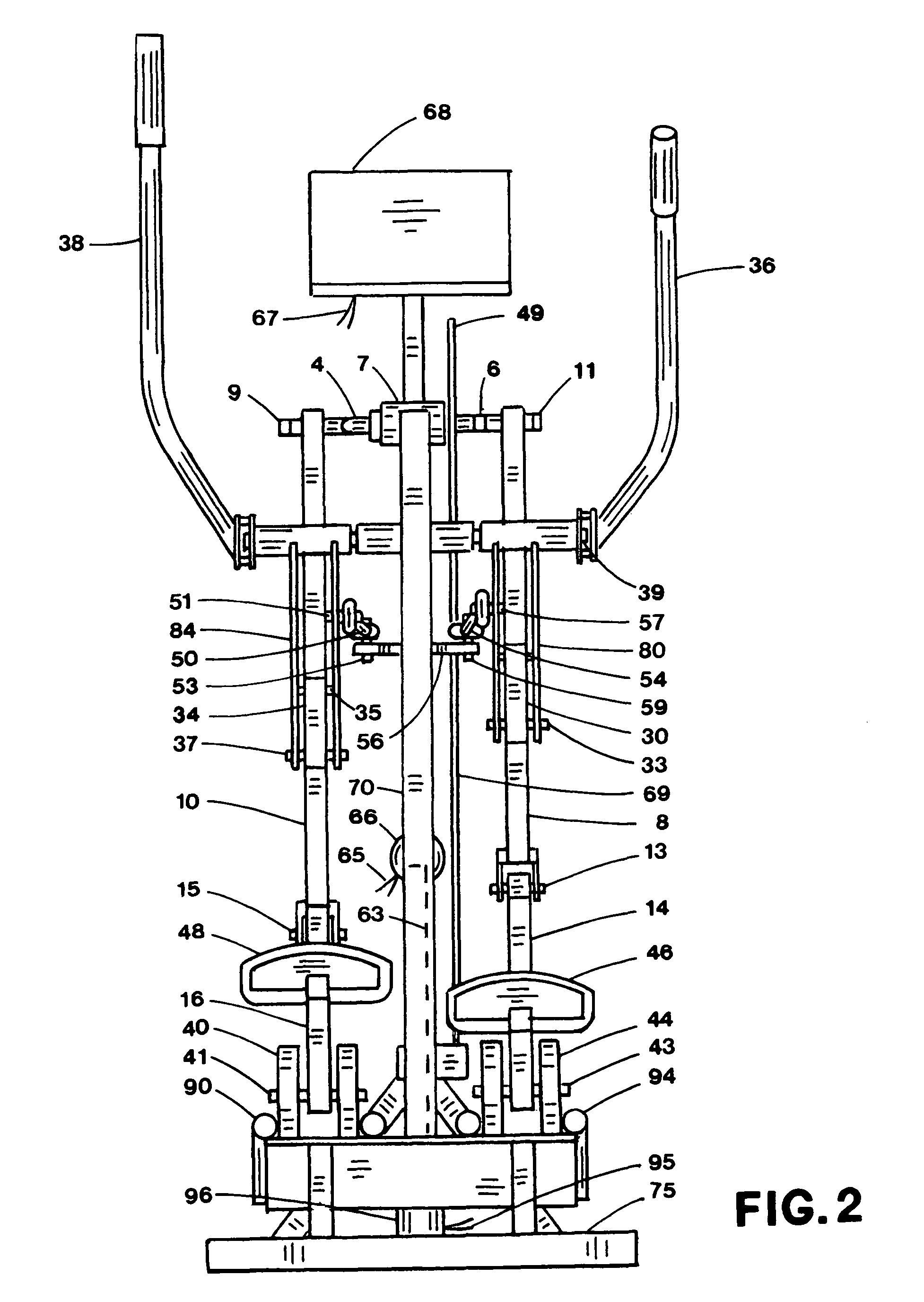 Free stride elliptical exercise apparatus