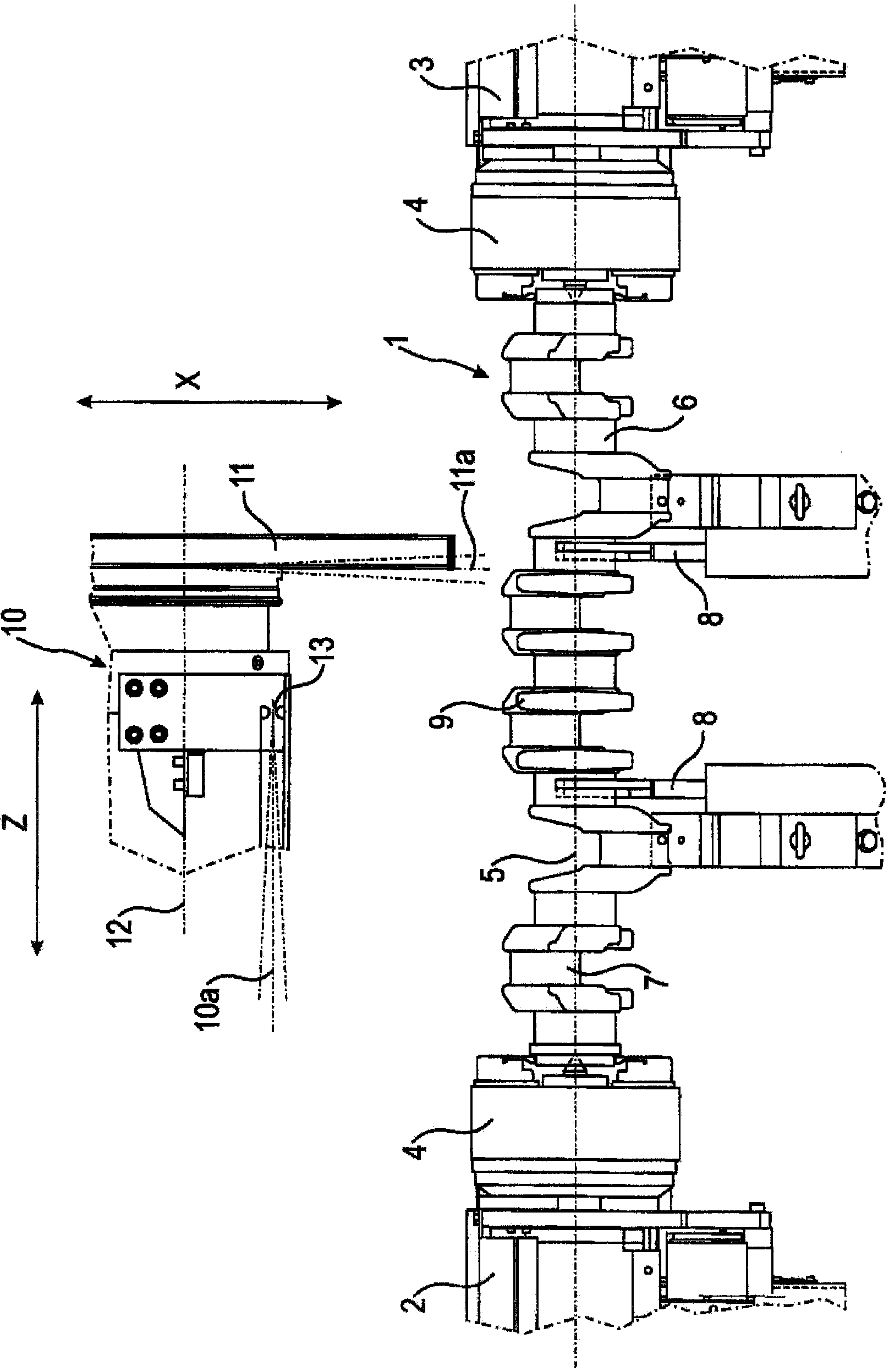 Grinding machine device with pivotable mounting of a grinding spindle unit and method for pivoting a grinding spindle unit on a grinding machine