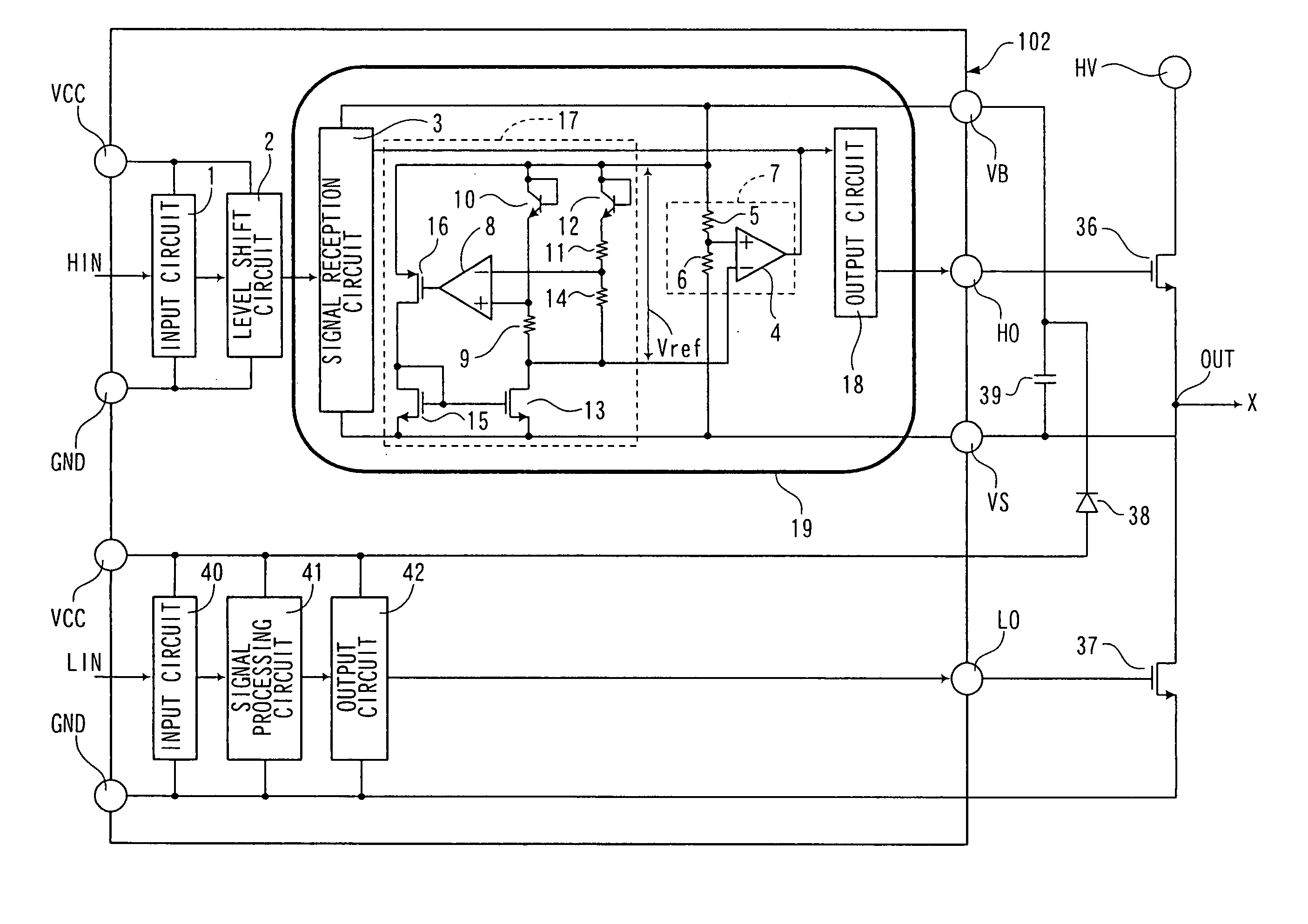 Semiconductor device with floating block