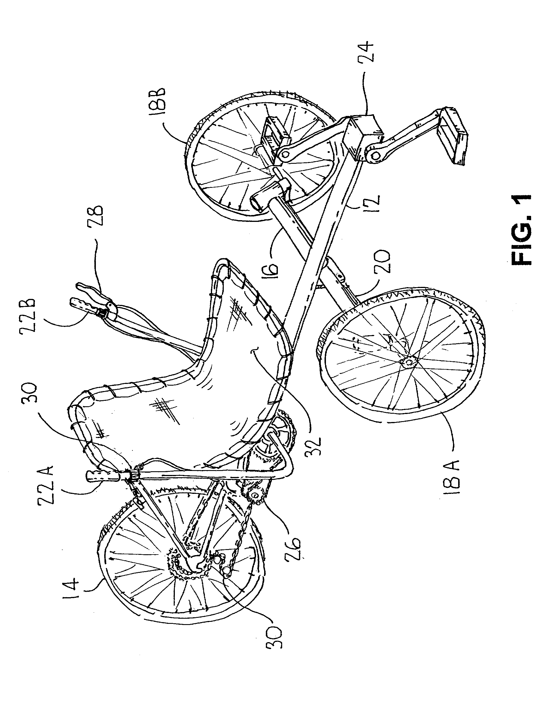 Human powered land vehicle combining use of legs and arms