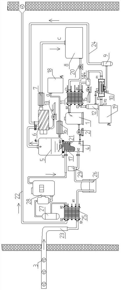 Large kitchen waste heat recovery multi-element utilization device