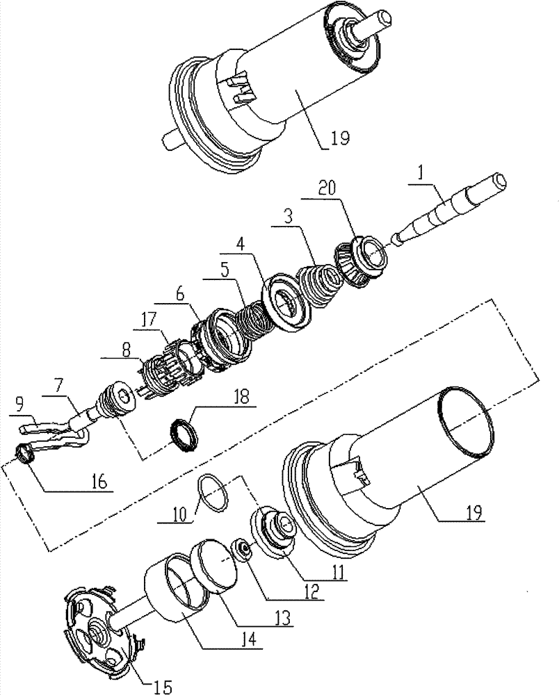 Mechanical vacuum booster with emergency braking function