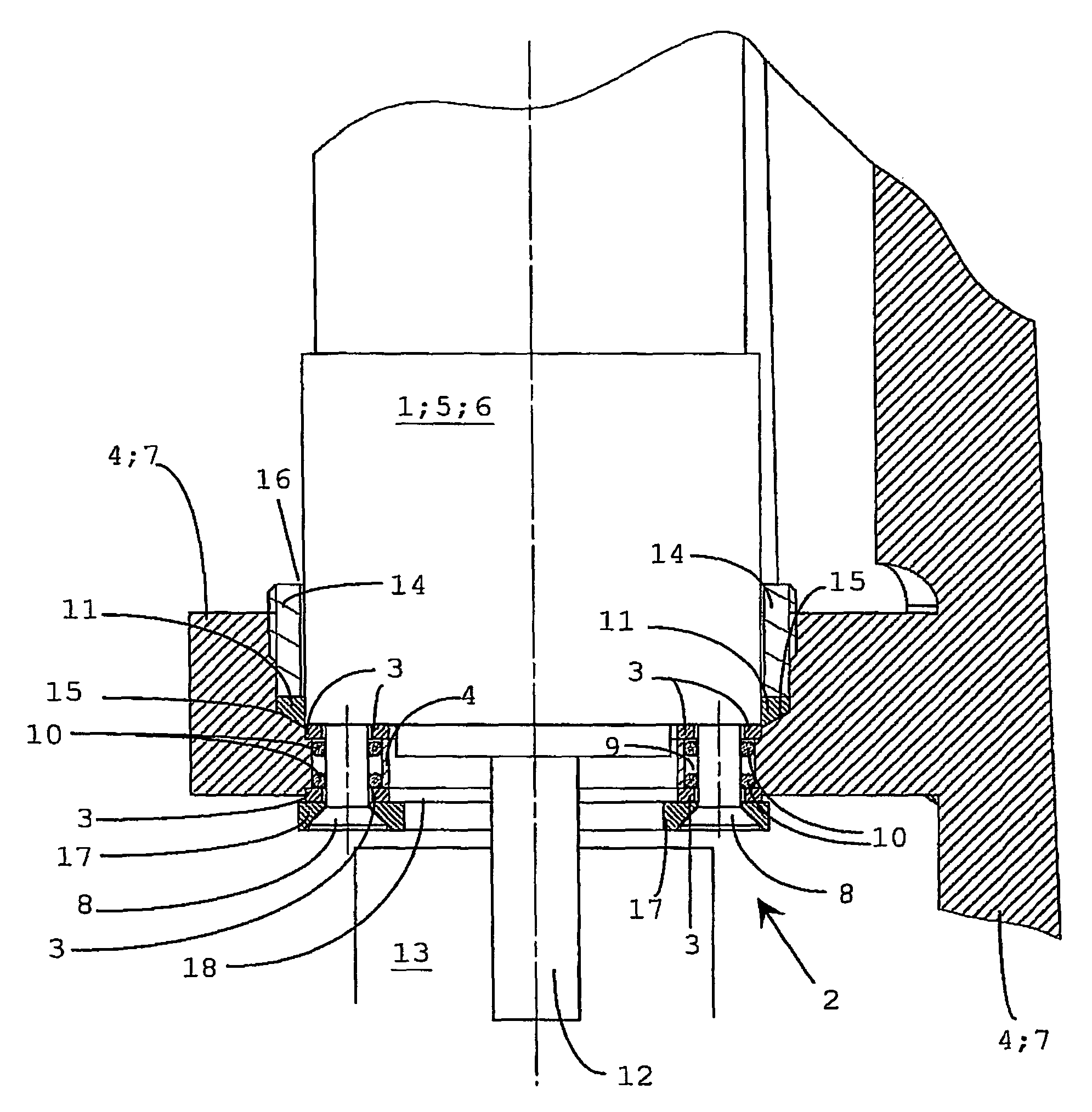 Apparatus for retaining a component that transfers solid-borne sound