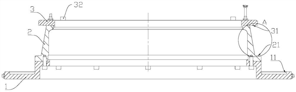 A kind of shape-calibrating tooling and shape-calibrating and glue-pouring method of annular thin-walled parts