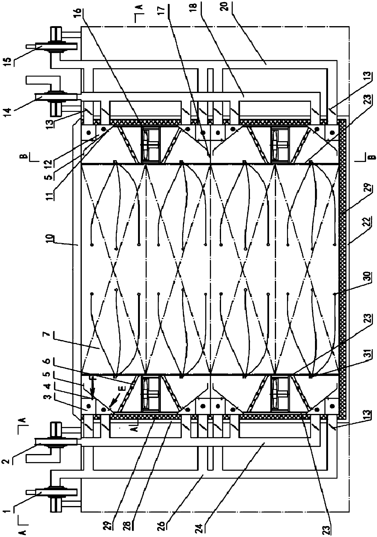 A side fan type cabin wood drying device and drying method