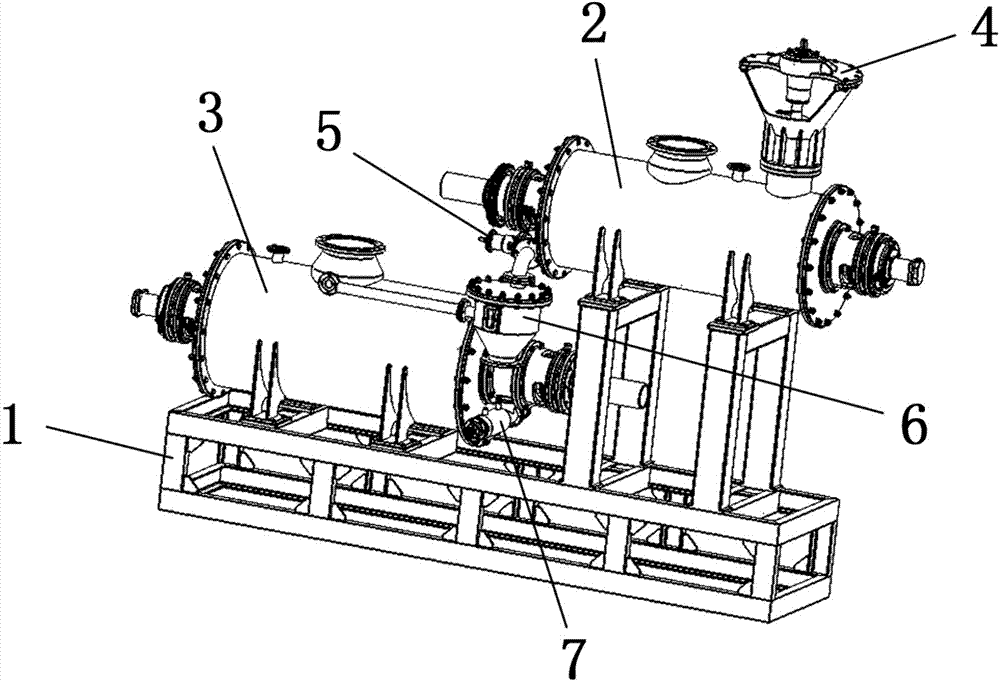 Internal heating spiral propulsion type waste plastic cracking device