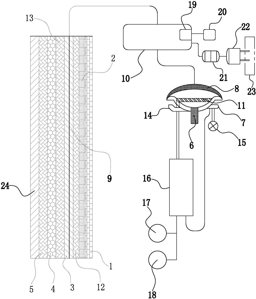 Temperature control device of instant-heating carbon fiber electric heating air conditioner