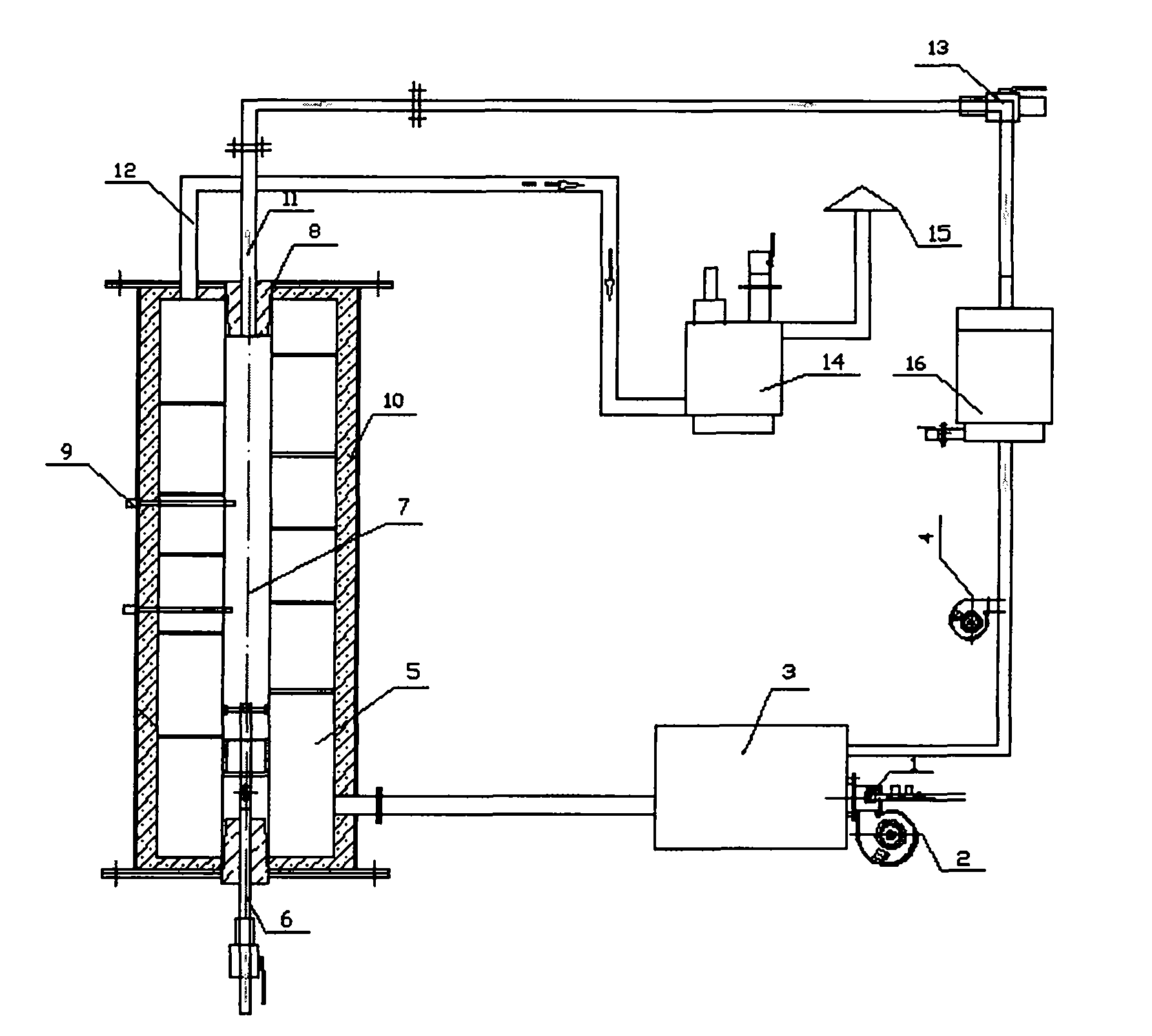 Residual energy reclaiming type device for preparing biomass granular activated carbon