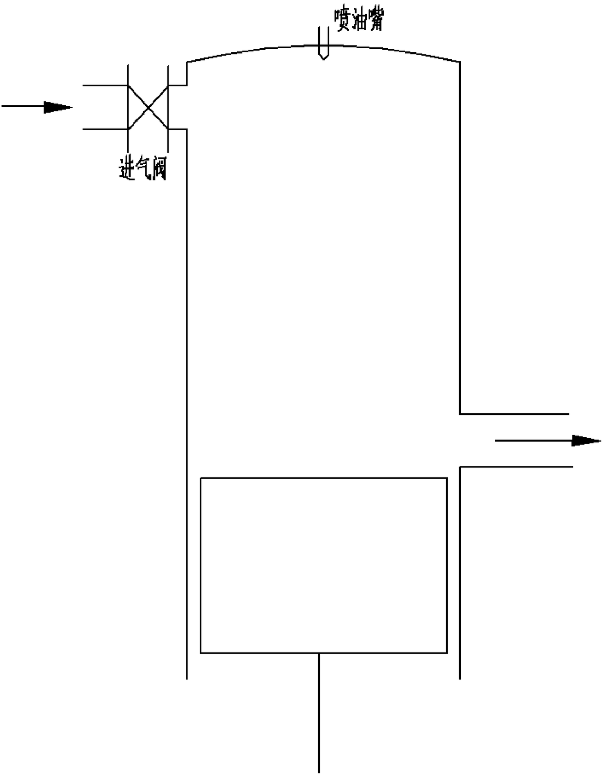 Intake valve type eddy current scavenging two-stroke diesel engine