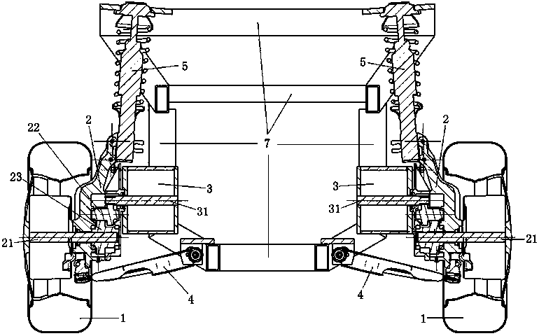 New energy automobile wheel edge split-type driving assembly