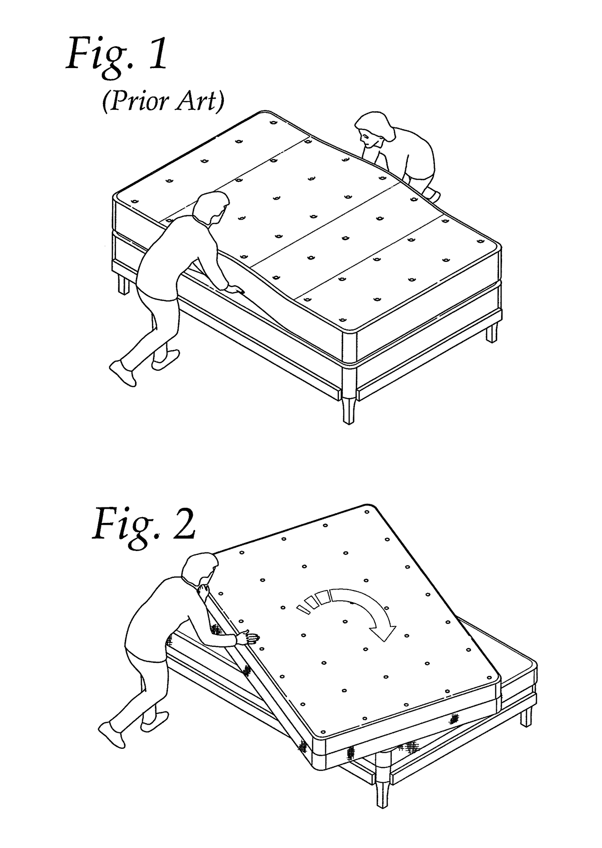 Single cover passive mattress spinner