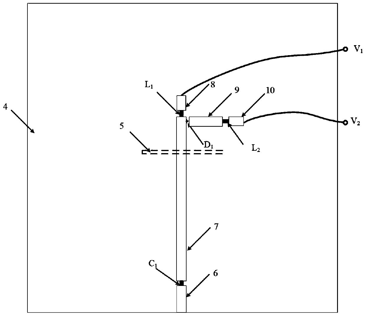 Three-frequency polarization reconfigurable single-feed patch antenna