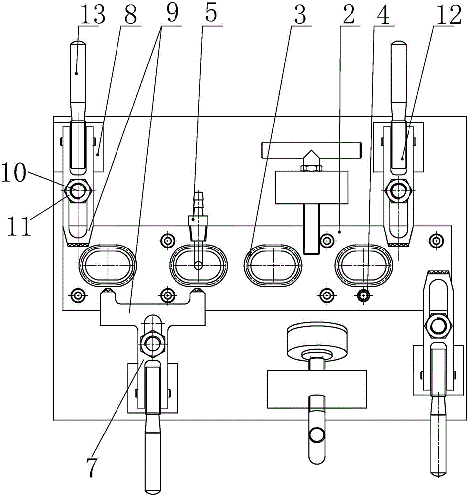 Leakage test clamp for exhausting manifold