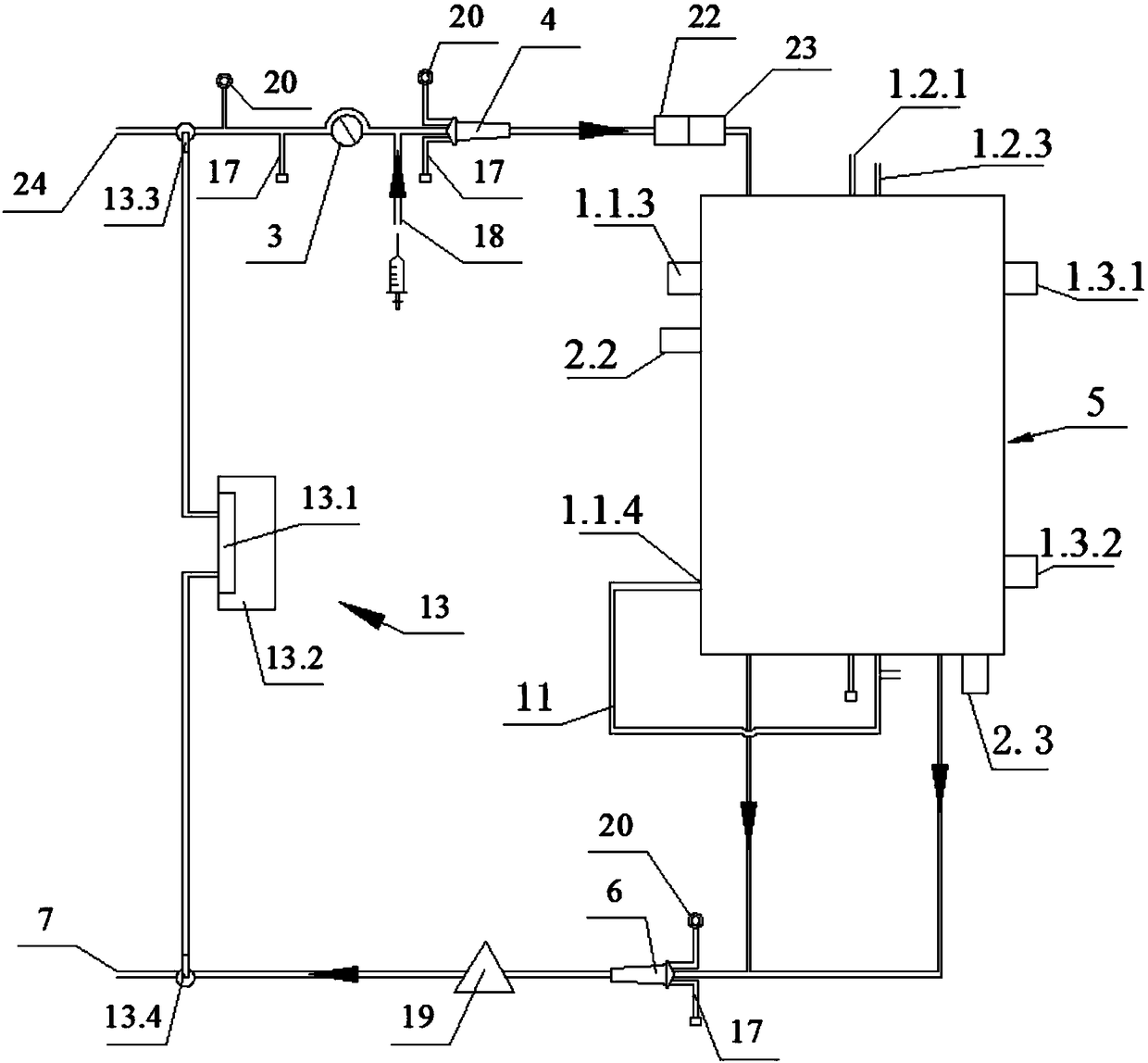 Four-in-one bioartificial liver online monitoring and constant temperature heating integrated system