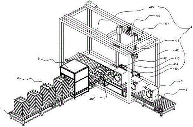 Automatic bottom base line feeding and mounting system