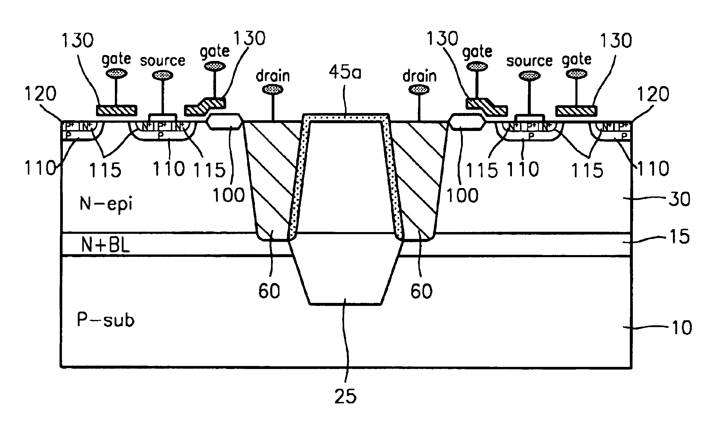 Double diffused MOS transistor and method for manufacturing same